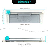 4-in-1 Multifunctional Paper Trimmer - A3 Size, Safety Blade, Quick 1-Button Release